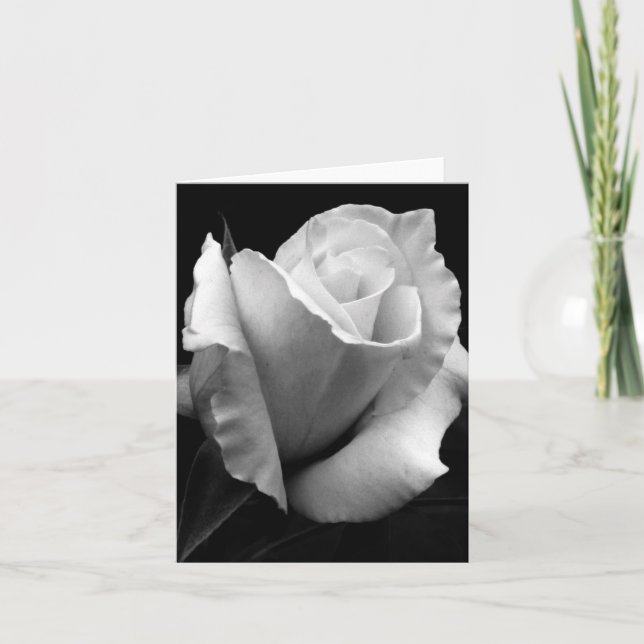 Note Card - B/W Rose (Front)