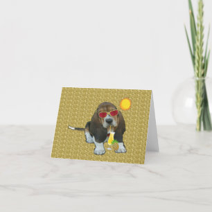 Note Card Baby Basset Hound Sheldon Summer Time