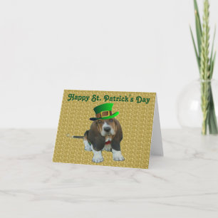 Note Card Basset Hound Happy St.Patrick's