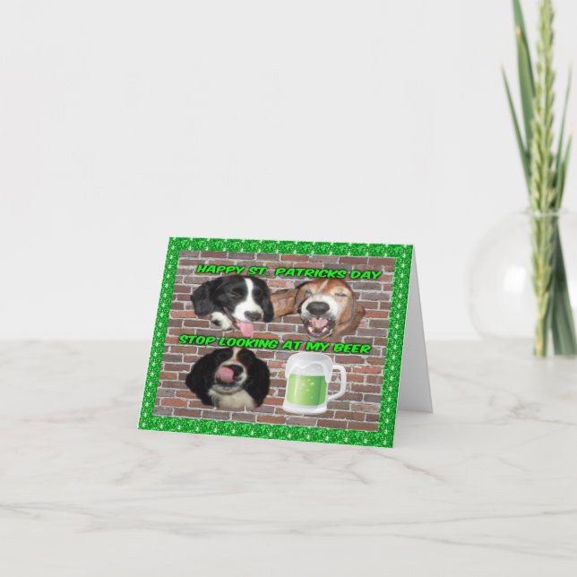 Note Card Basset Hound Stop Looking At My Beer (Front)