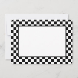 Note Card-Black & White Checkers Card