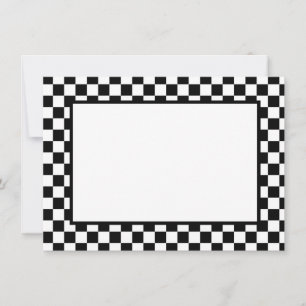 Note Card-Black & White Checkers Card