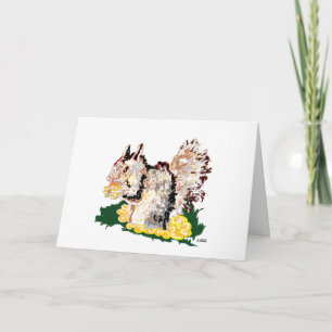 Note Card Blank inside : Squirrel Eating Nutes