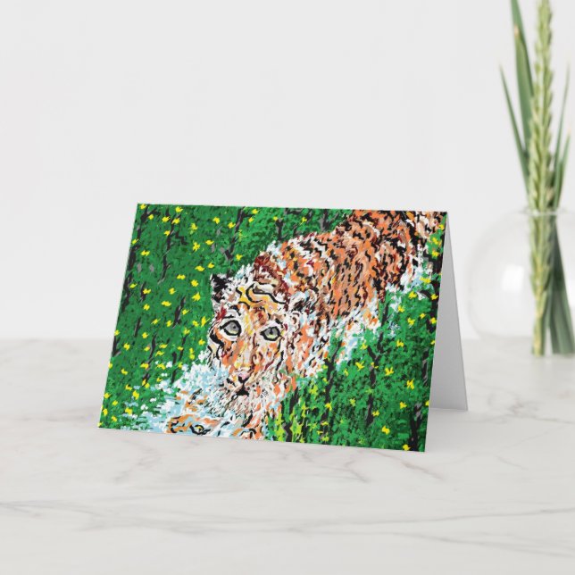 Note Card Blank inside / Tiger On The Prowl (Front)
