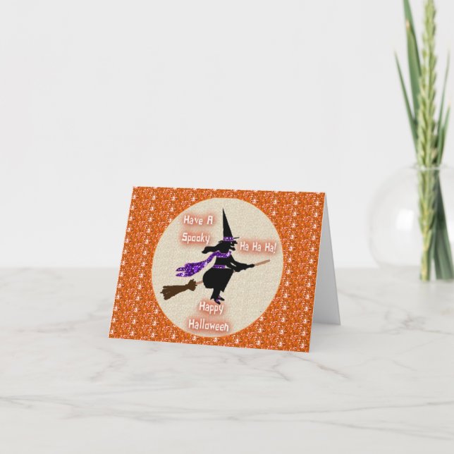 Note Card Broom Stick Witch (Front)