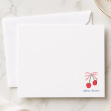 Note Card | Cherry Coquette Bow Cute Illustration