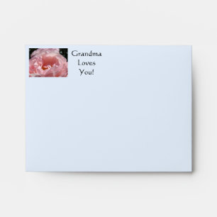 Note Card evelops custom Pink Rose Flowers Floral Envelopes