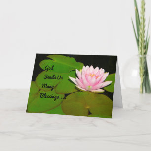 Note Card for Sister, Many Blessings Water Lily