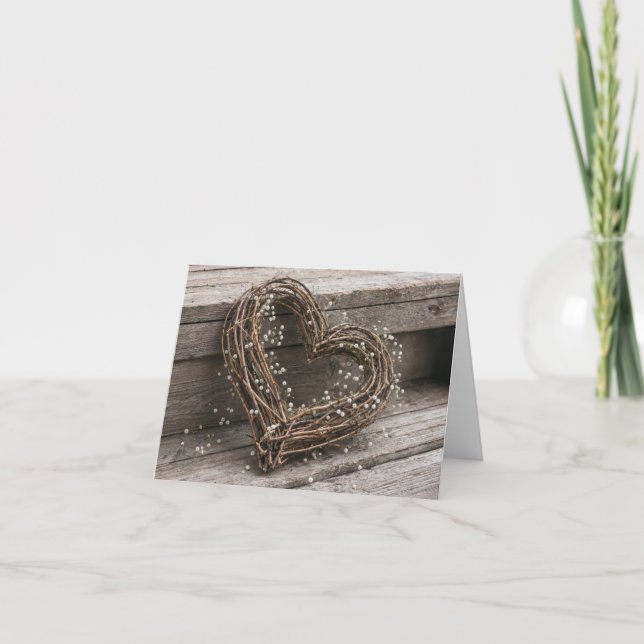 Note Card Grapevine Heart with Baby's Breath (Front)