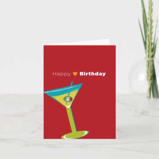 Note Card_Happy Birthday Martini Card (Front)