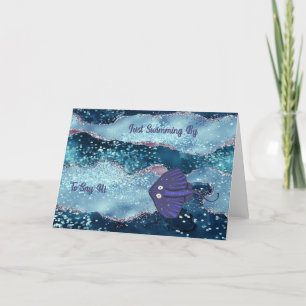 Note Card in a Blue Sea Design