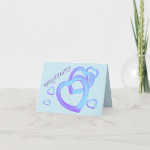 NOTE CARD OF HEARTS personalise text thanks etc.