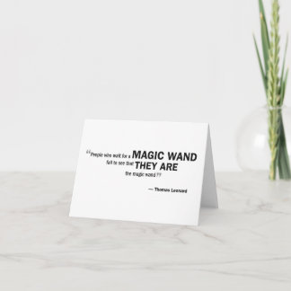 Note card - 'People who wait for a magic...'