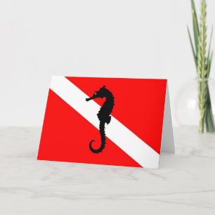 note card - seahorse dive flag