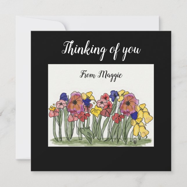 Note Card Thinking of You Flower Garden (Front)