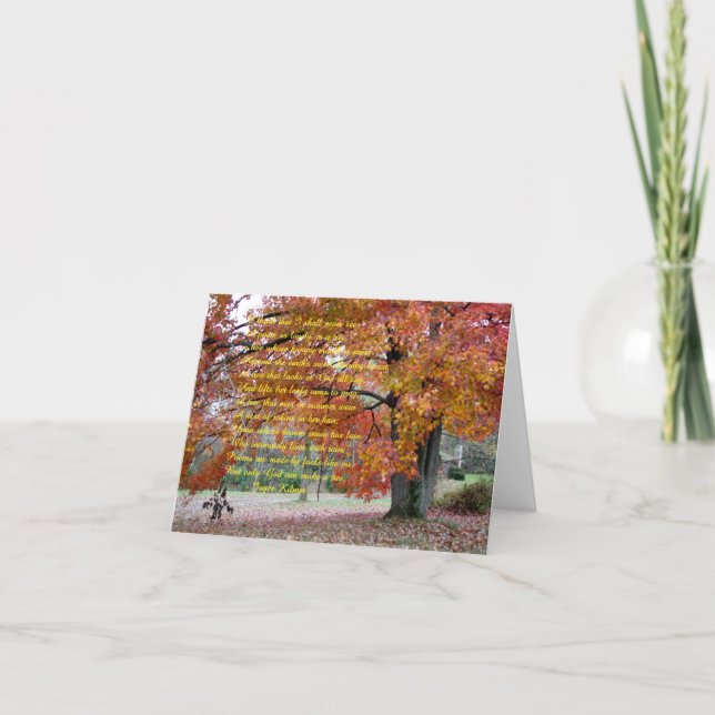 Note Card with autumn coloured Oak Tree (Front)