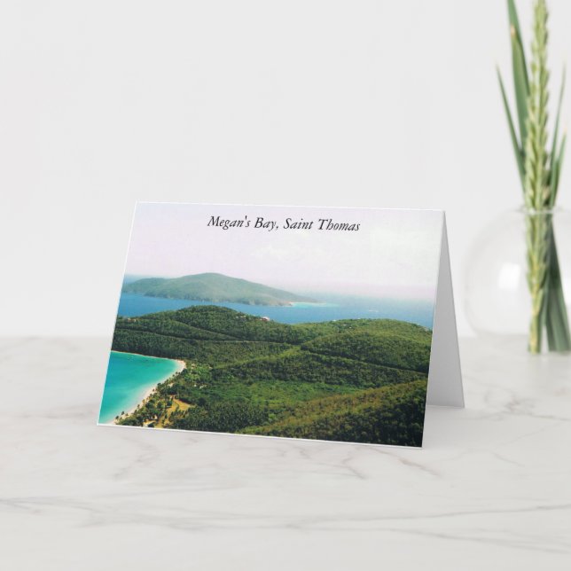 Note Card with Megan's Bay, Saint Thomas Scene (Front)