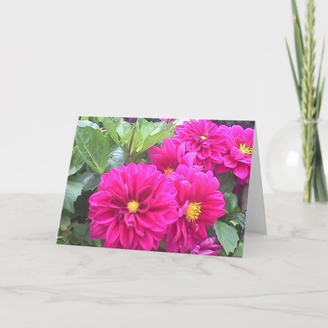 Note card with photo of purple flower (Front)