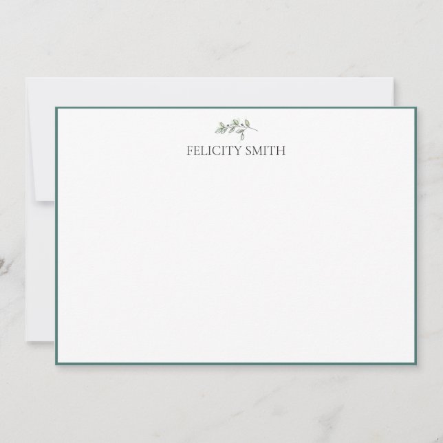 Note Cards Elegant Flat Modern Botanical #2 (Front)