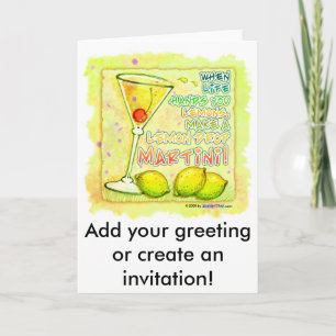 Note Cards - Greeting Cards - Lemon Drop Martini