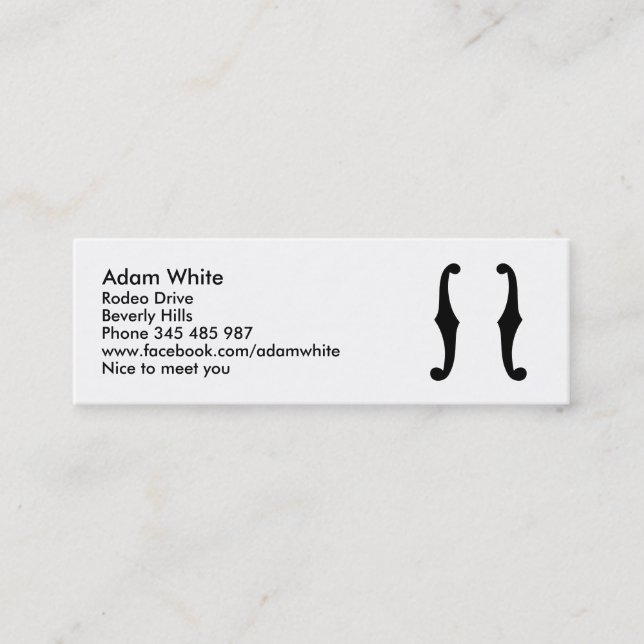 Note f holes mini business card (Front)