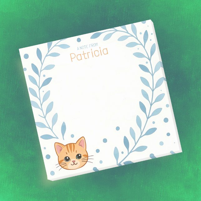 Note from Custom Name with Adorable Orange Kitten (🐱 Make every note purr-sonal! 💙)