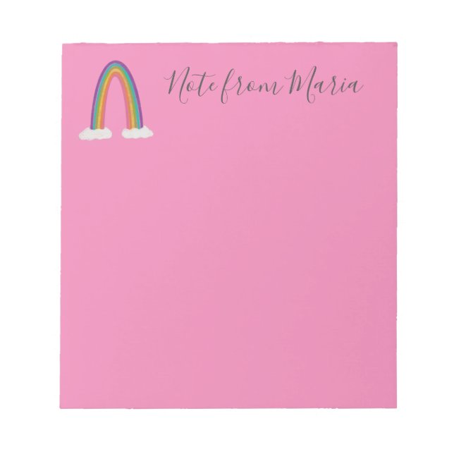 Note From - Personalised Pink Notepad  (Front)