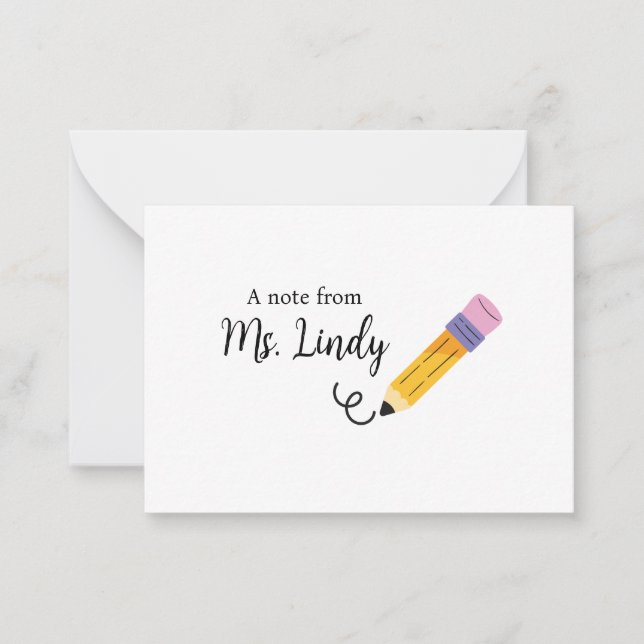 Note From Teacher Card (Front)