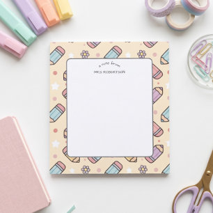 Note from Teacher Pencil Pattern Notepad