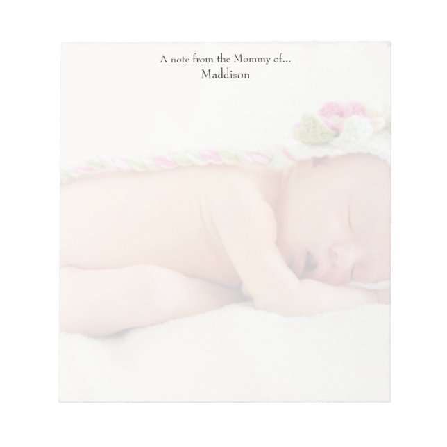 "Note From the Mummy of", Custom Photo Notepad (Front)