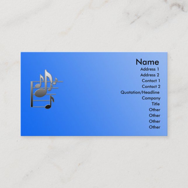 note music business profile card (Front)