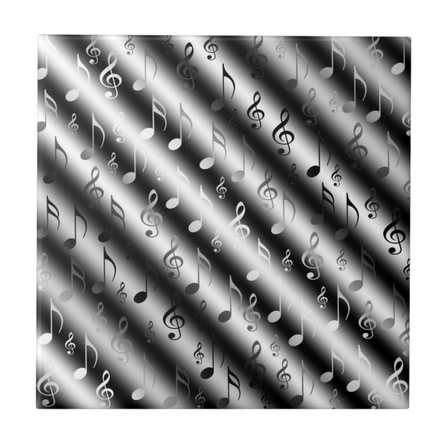 note, music, metal, sheet music, band, clef, ceramic tile (Front)