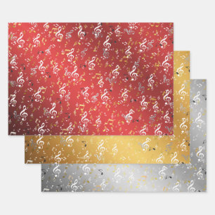note, music, musical, melody, symbol, sound, desig wrapping paper sheet