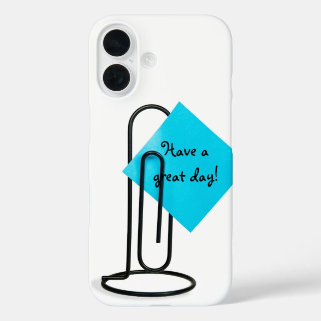 Note On Giant Paper Clip Case-Mate iPhone Case (Back)