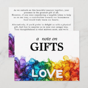 🌈 Note on GIFTS LGBTQ Painted With Love Enclosure Card