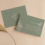 Note On Gifts Sage Green Wedding Wishing Well Enclosure Card<br><div class="desc">Note On Gifts Sage Green Wedding Wishing Well Enclosure Card. Monogram at the back.</div>