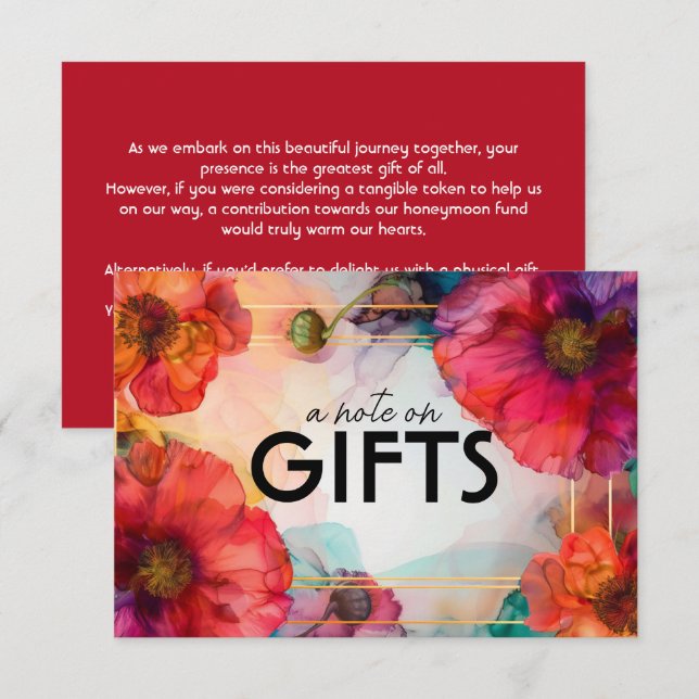 Note on Gifts Scarlet Petal Elegance  Enclosure Card (Front/Back)