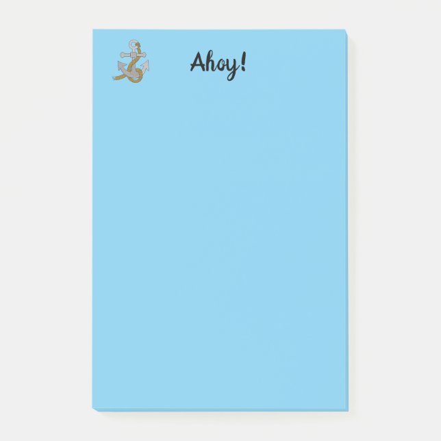 Note Pad - Ahoy with Grey Anchor (Front)