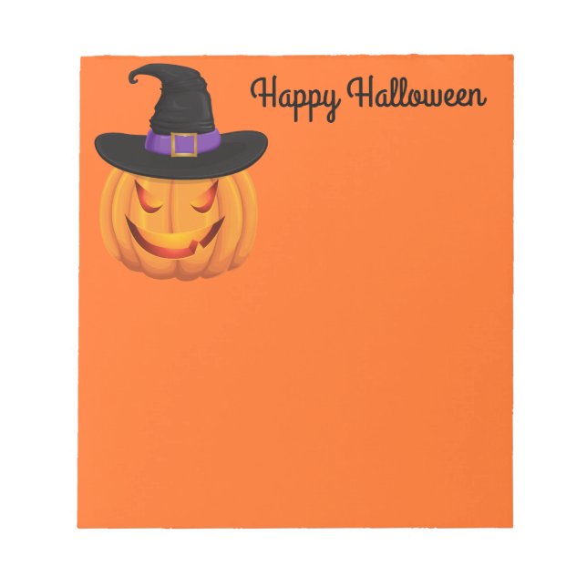 Note Pad-Halloween Pumpkin Witch (Front)