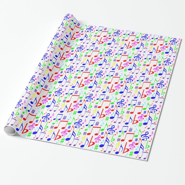 note rainbow wrapping paper (Unrolled)