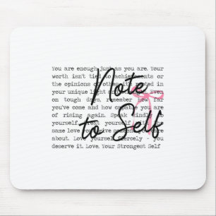 Note To Self Coquette Mental Health School Counsel Mouse Pad