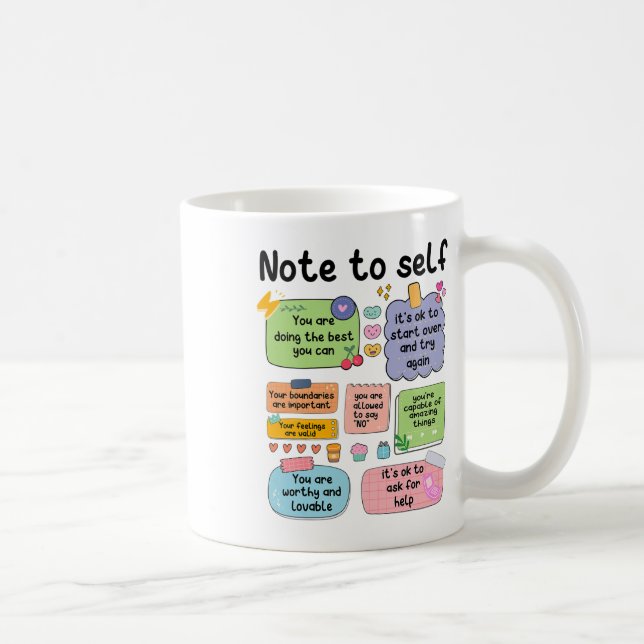 Note To Self Mental Health School Psychologist 1  Coffee Mug (Right)