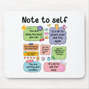 Note To Self Mental Health School Psychologist 1  Mouse Pad