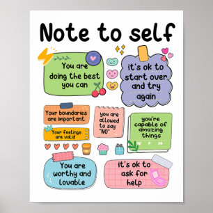 Note To Self Mental Health School Psychologist 1  Poster