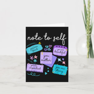 Note To Self Metter Suicide Prevention Awareness Card