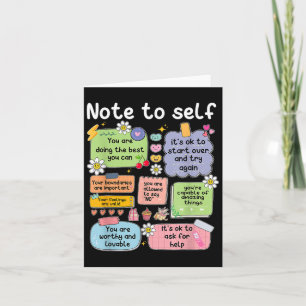 Note To Self, Motivational, Mental Health, Sitive  Card