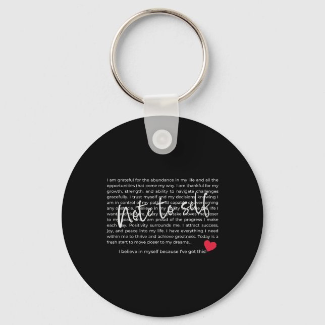 Note To Self, Positive Affirmations, Positive Quot Key Ring (Front)