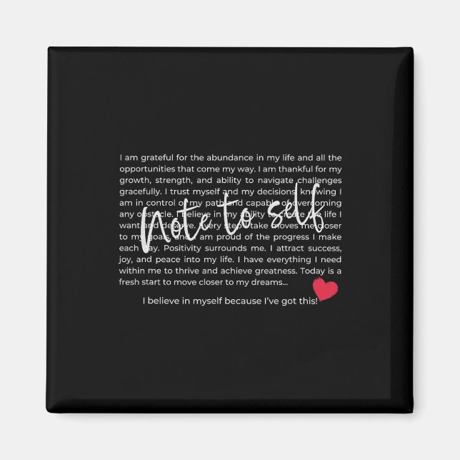 Note To Self, Positive Affirmations, Positive Quot Magnet (Front)