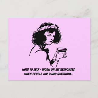 Note to Self - Sarcastic Humour Postcard