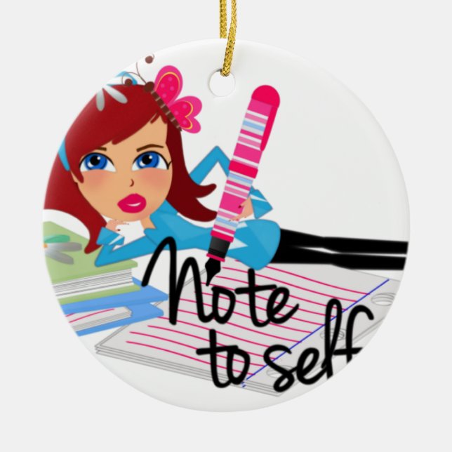 Note To Self Teen Ceramic Ornament (Front)